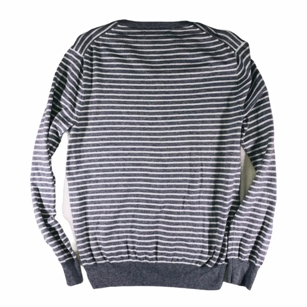 J. Crew Cashmere Blend V-Neck Stripe Sweater Like New! Size Medium